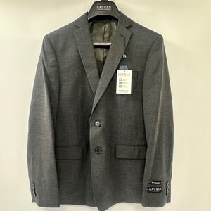 NWT Lauren Ralph Lauren Boys 16H Suit Jacket Blazer Charcoal Gray